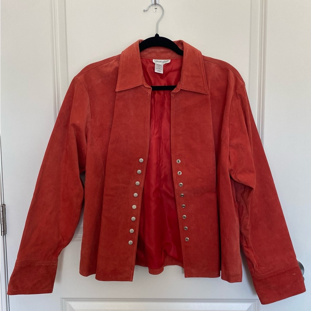 Coldwater Creek Orange Suede Snap-Front Jacket
